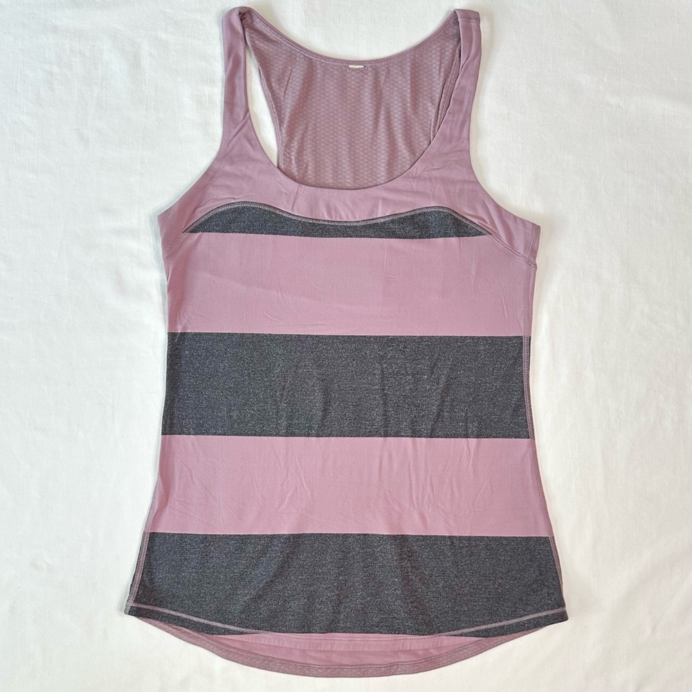 Lululemon Women's Lavender and Gray Workout Top Size 6